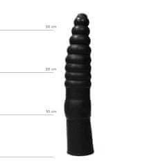 All Black All Black Dildo 34 cm, masivní žebrovaný kolík s průměrem 6,5 cm
