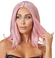 Cottelli Collection Cottelli Wig Bob Pink, růžová paruka s rovnými vlasy 30 cm