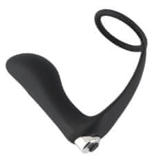 Black Velvets Black Velvets Vibrating Ring & Plug, vibrační masér prostaty 9.5 x 3.5 cm