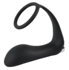 Black Velvets Black Velvets Vibrating Ring & Plug, vibrační masér prostaty 9.5 x 3.5 cm