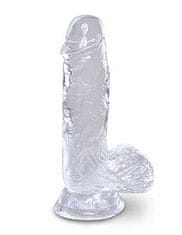 King Cock Čiré dildo s koulema Pipedream King Cock Clear 5" (13 cm)