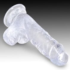 King Cock Čiré dildo s koulema Pipedream King Cock Clear 5" (13 cm)