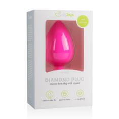 Easytoys Anální kolík s diamantem EasyToys Diamond Plug Large velký růžový