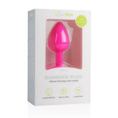 Easytoys Anální kolík s diamantem EasyToys Diamond Plug Small malý růžový