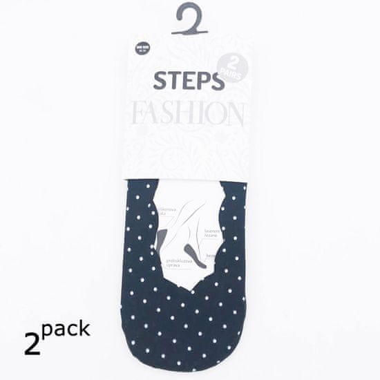 Zdravé Ponožky dámské bavlněné protiskluzové puntíkované neviditelné ponožky do balerín OX6400120 2-pack