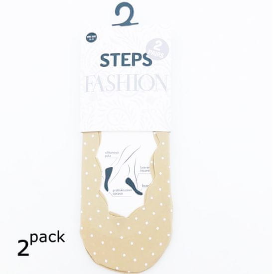Zdravé Ponožky dámské bavlněné protiskluzové puntíkované neviditelné ponožky do balerín OX6400120 2-pack