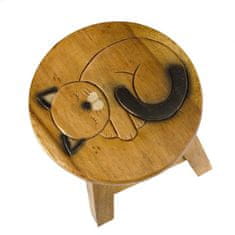 Dřevěná stolička - SPÍCÍ KOČKA