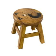 Dřevěná stolička - SPÍCÍ KOČKA