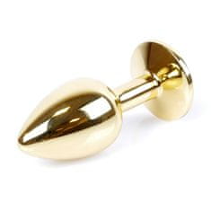 Boss Series Boss Series Jewellery Gold Plug CLEAR - zlatý anální kolík s drahokamem 7 x 2,7 cm