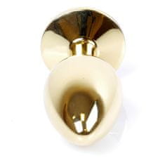 Boss Series Boss Series Jewellery Gold Plug PINK - zlatý anální kolík s drahokamem 7 x 2,7 cm