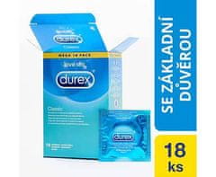 Pasante Durex Classic 18 ks, hladké lubrikované kondomy