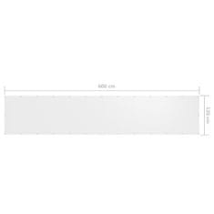 Greatstore Balkónová zástěna bílá 120 x 600 cm oxfordská látka