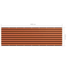 Vidaxl Balkónová zástěna oranžovo-hnědá 120 x 400 cm oxfordská látka