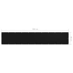 shumee Balkónová zástěna černá 90 x 500 cm oxfordská látka