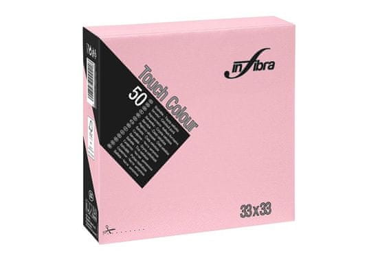 INFIBRA Papírové ubrousky 2vrstvy 33x33cm růžová, 5x50ks- I0301