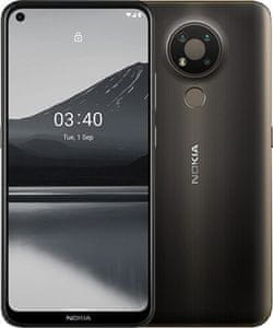 moderní mobilní dotykový telefon smartphone Nokia 3.4 bluetooth wifi nifc google assistant 4000mah baterie lte síť dual sim microsdxc karta hd+ displej13 13 5 2 mpx zadní fotoaparát 8mpx přední fotoaparát zadní blesk android 10 stylový design á la fjord