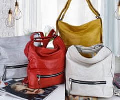Romina & Co. Bags Moderní dámský koženkový kabelko batoh, červený