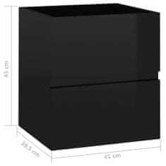 Greatstore Skříňka pod umyvadlo černá vysoký lesk 41x38,5x45cm dřevotříska