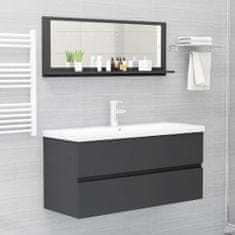 Vidaxl Koupelnové zrcadlo šedé 100 x 10,5 x 37 cm dřevotříska