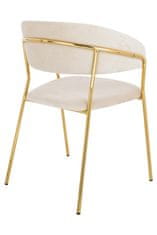 Béžová velurová židle MARGO se zlatým podstavcem
