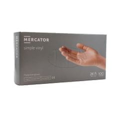 MERCATOR MEDICAL Jednorázové vinylové rukavice bez pudru 100 ks - velikost L