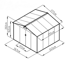IWHOME Zahradní domek ARES D 7,06 m² antracit + podlahová konstrukce ARES D IWH-10230004 + IWH-10240004