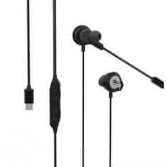Havit GE05 herní sluchátka do uší USB-C, černé
