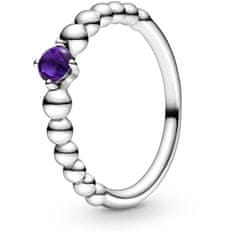 Pandora Stříbrný prsten pro ženy narozené v únoru 198867C03 (Obvod 50 mm)