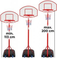 Greatstore Basketbalový koš s kolečky, nastavitelný 113 - 236 cm