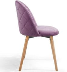 shumee Sada jídelních židlí sametové, fialové, 2 ks