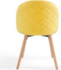 shumee Sada jídelních židlí sametové, žluté, 2 ks