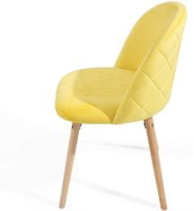 shumee Sada jídelních židlí sametové, žluté, 2 ks