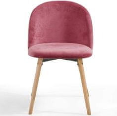 Greatstore Sada jídelních židlí sametové, růžové, 2 ks