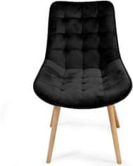 Greatstore Sada prošívaných jídelních židlí, černé, 2 ks