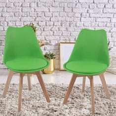 shumee Sada jídelních židlí s plastovým sedákem, 2 ks, zelené