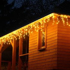 Greatstore Vánoční světelný déšť - 5 m, 200 LED, teple bílý, ovladač