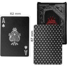 Greatstore Poker karty plastové - černé/stříbrné