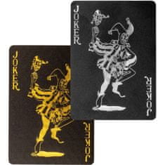 shumee Poker karty plastové - černé/stříbrné