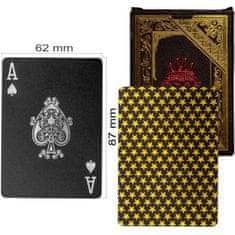 Greatstore Poker karty plastové - černé/zlaté