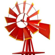 Greatstore Větrný mlýn červený, 245 cm