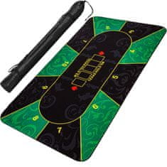 Greatstore Skládací pokerová podložka, zelená/černá, 200 x 90 cm