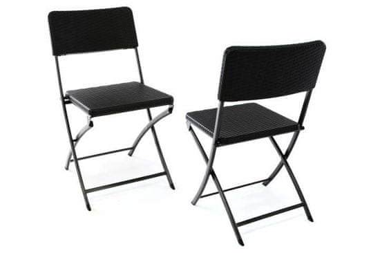 Greatstore Sada 2 skládacích polyratanových židlí 80 x 40 cm