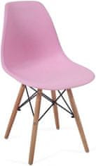 shumee Sada jídelních židlí s plastovým sedákem, 2 kusy, růžové