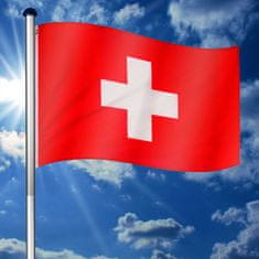 Greatstore Vlajkový stožár vč. vlajky Švýcarsko - 650 cm