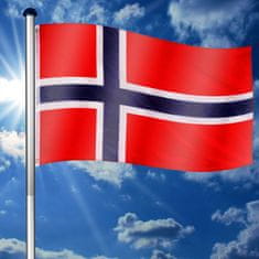Greatstore Vlajkový stožár vč. vlajky Norsko - 650 cm