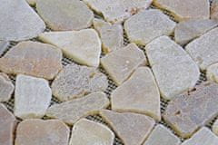 Greatstore Mozaika říční kámen - krémová obklady 1m2 Garth