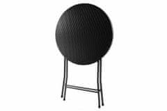 shumee Zahradní barový stolek kulatý - ratanový vzhled 110 cm - černý