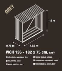 Greatstore Přístřešek na dřevo G21 WOH 136 - 182 x 75 cm