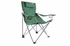 Greatstore Sada 2 ks skládací kempingová židle DIVERO s polštářkem - zelená