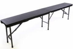 Greatstore Skládací zahradní lavice - černý ratanový design 180x25 cm